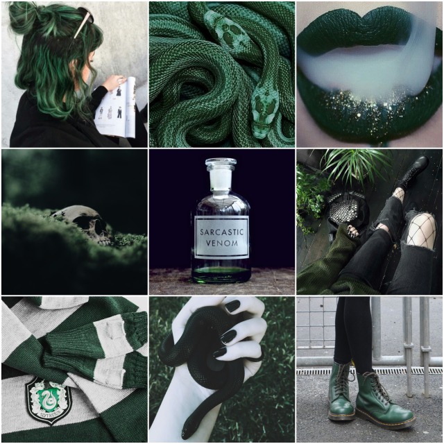 requests closed! — Slytherin female punk moodboard for anon. Hope you...