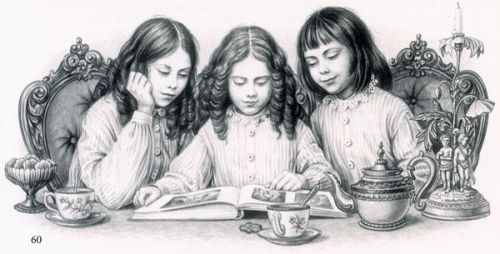 iweon:
“ At five o’clock it’s tea time, right? Better with a book ;)
Alice and her sisters, by Karin Eriksson.
”