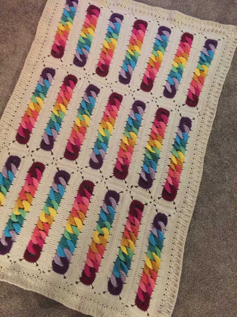 ArtGirlDavis • Completed crochet throw…. interlocking rings