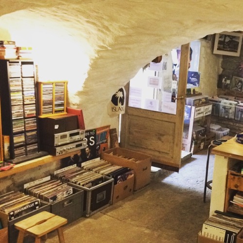 A cool record store in Tallinn, Estonia; Tallinn Old Town...