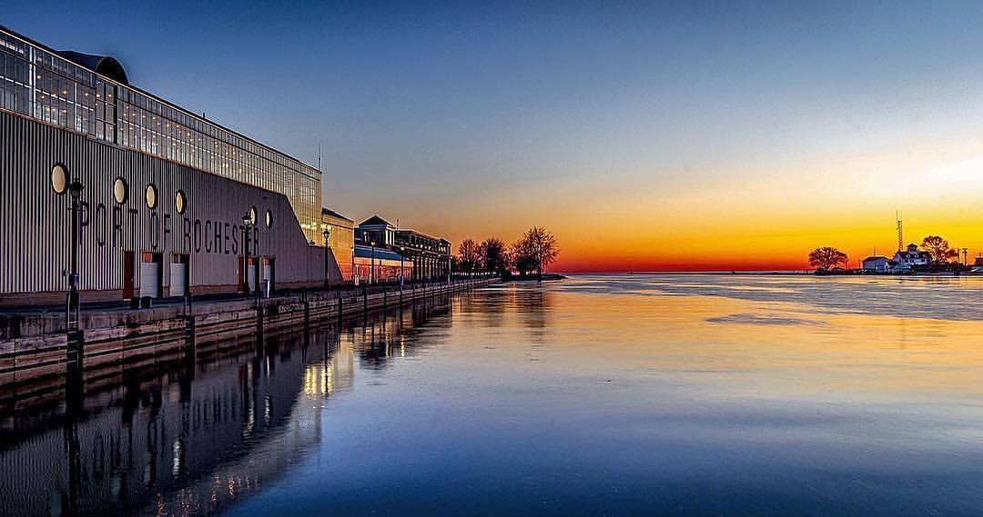 Rochester NY - Sunrise @ the Port of #Rochester 🌅☕️ Photo by...