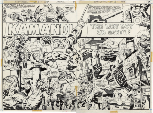 kirbysvision:Two-page Kamandi spreads by Jack Kirby....