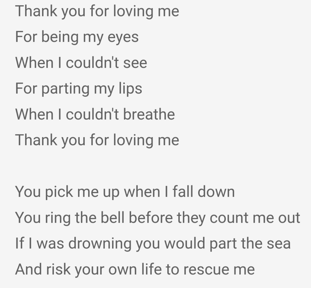 LawLu Shipper — Thank You For Loving Me by Bon Jovi. These lyrics...