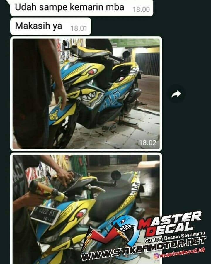  Stiker  Motor  Yamaha Aerox  155  shark stiker  motor  