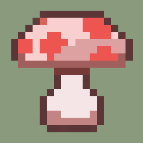 Kathy's Sketches, My first stab at Pixel art. I made a Mushroom!
