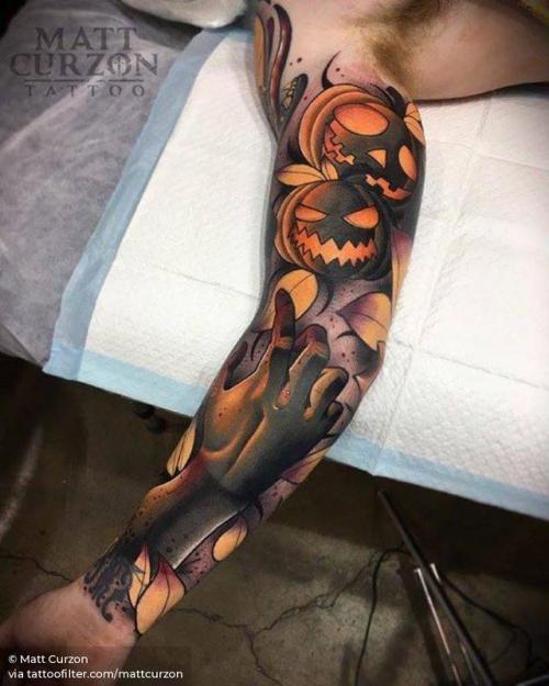 By Matt Curzon, done at Empire Melbourne, Melbourne.... horror;pumpkin;mattcurzon;vegetable;halloween;huge;food;facebook;nature;twitter;sleeve;neotraditional