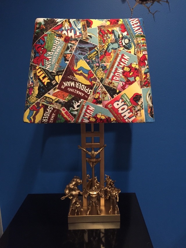 Comic's Inspire Me — Completed my Marvel lamp for my mancave.