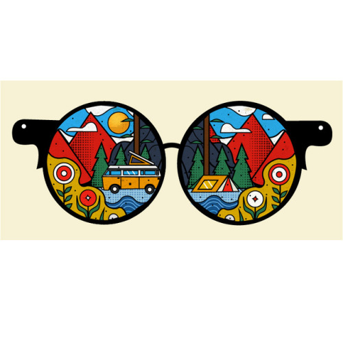 adobe illustrator illustration sunglasses color halftone