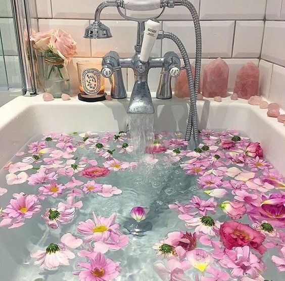 Uye Surana Lingerie - relaxing flower petal bath with rose ...