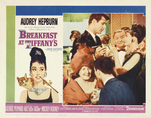 thefashioncomplex:Breakfast at Tiffany’s film poster, 1961