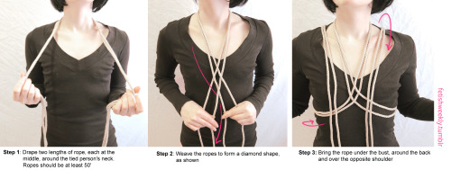 fetishweekly:Shibari Tutorial: Weave Harness♥ Always practice...