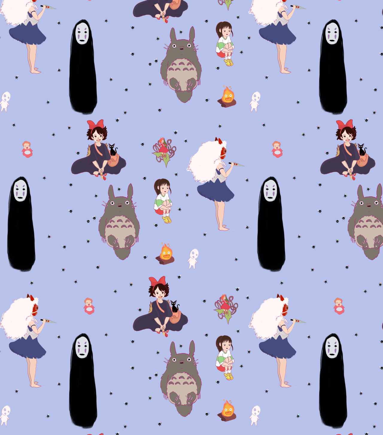 Bolton Illustration | I made a Studio Ghibli pattern with some of my...