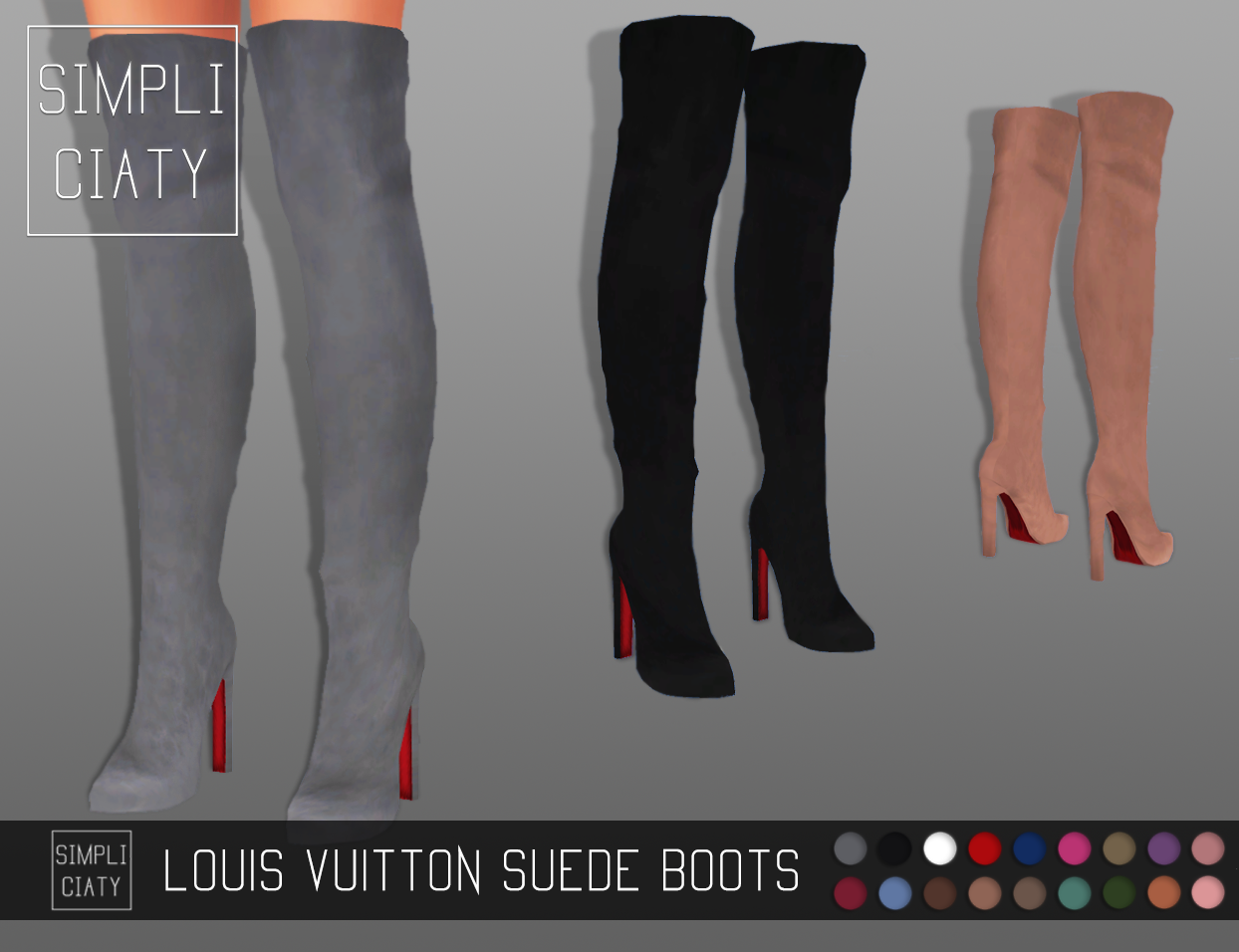 Sims 4 CC — simpliciaty: Louis Vuitton Suede Boots A few...