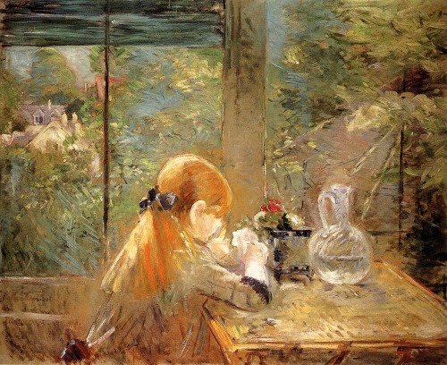 art-is-art-is-art:Red Haired Girl Sitting on a Veranda, Berthe...