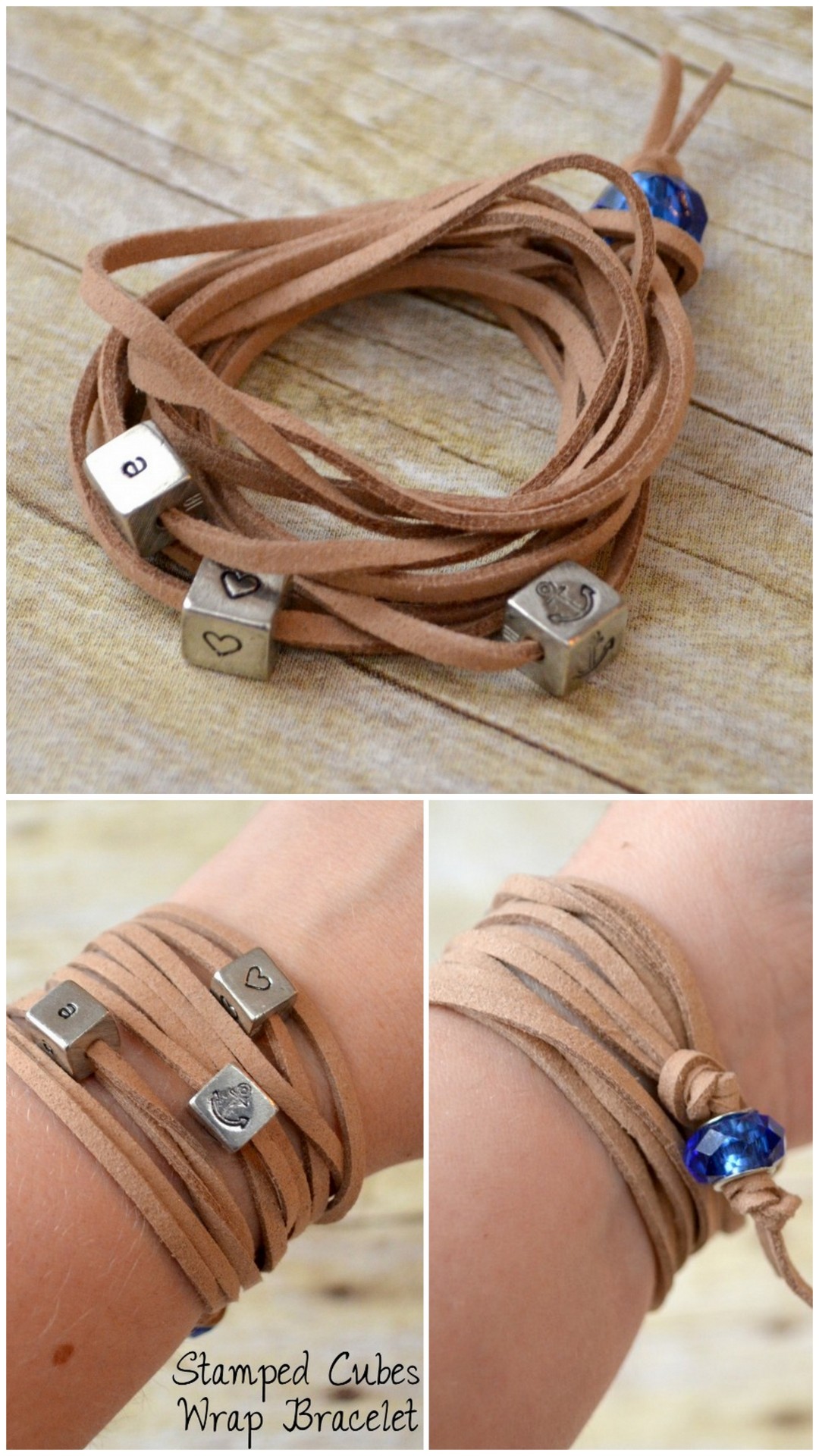 True Blue Me & You: DIYs for Creatives • DIY Leather Wrap Bracelet Tutorial from One Artsy...