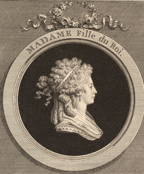 An engraving of Madame Royale by Augustin de Saint-Aubin, circa 1791.