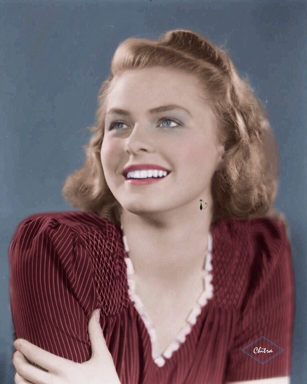 Ingrid Bergman Colorized — Young and so natural beautiful Ingrid...