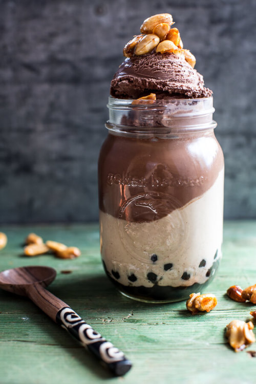 delish-eats:Chocolate Peanut Butter Bubble Panna Cotta with...