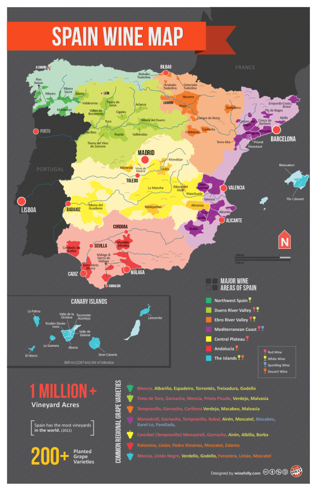 spanish wine region map