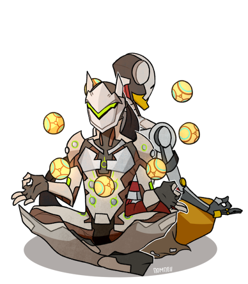 gay-pompeii:headcanon that genji and zenyatta meditate back to...