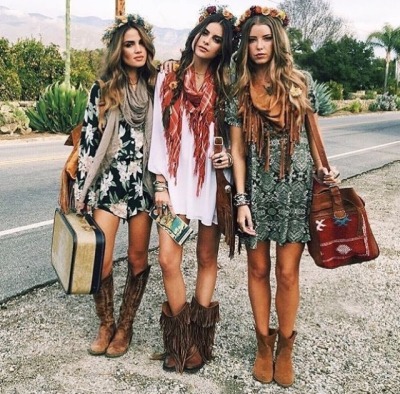 bohemian style with boots