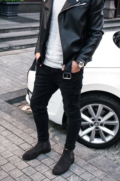Black Suede Chelsea Boots Men Outfit : How To Wear Black Chelsea Boots ...