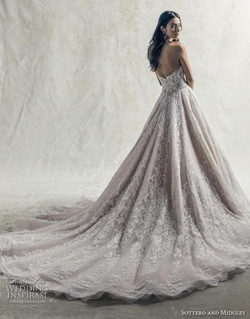 (via Sottero and Midgley Spring 2019 Wedding Dresses — “Bardot”...