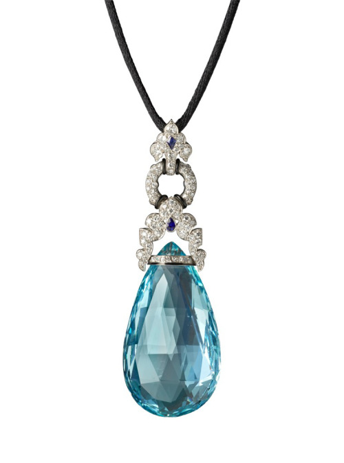 Necklace Pendant Pendant Necklace Aquamarine Pendant Aquamarine Blue Gems Jewels Diamond Diamond Necklace Diamond Pendant Drop Pendant Sapphire Onyx Art Deco Art Deco Necklace Art Deco Pendant Jewelry Jewellery Vintage Vintage Jewelry Fashion Womens Fashion High Fashion Bling Luxury Sunday Princess