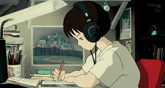 LOFI Study Girl (Shizuku Tsukishima) from Studio Ghibli's Whisper of the Heart released in 1995