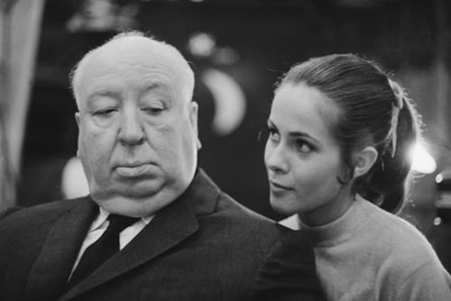 secretcinema1:Alfred Hitchcock & Claude Jade, on the set...