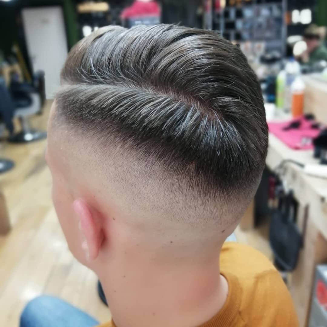 Bucks Barbers — High skin fade with a sharp side-part by Hayley...