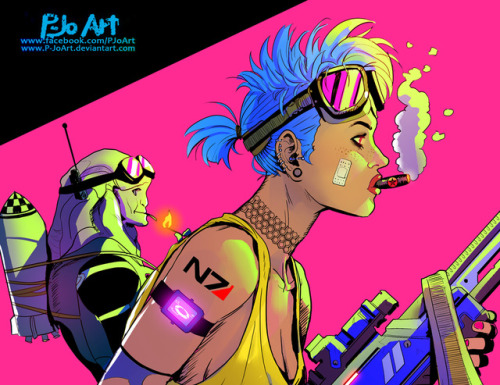 p-joart:Secret Santa: Mass Effect / Tank Girl crossover,...