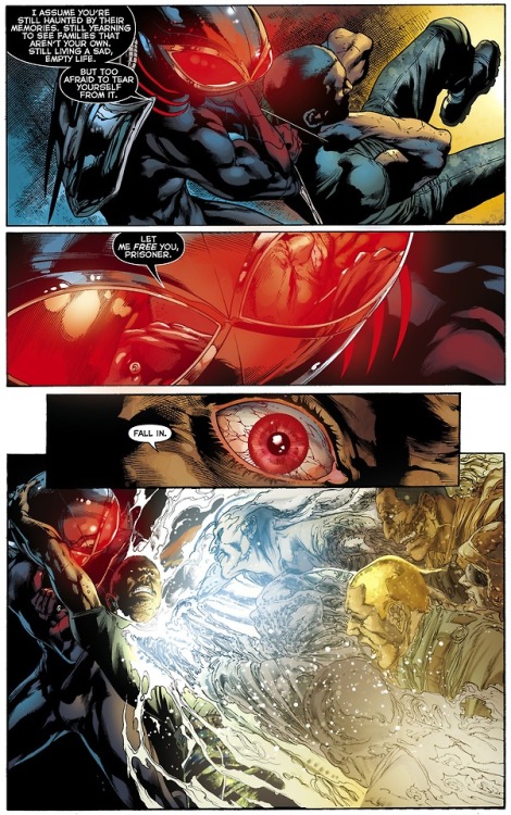 panels-of-interest:P.O.W. vs. Black Manta.[from Aquaman (2011)...