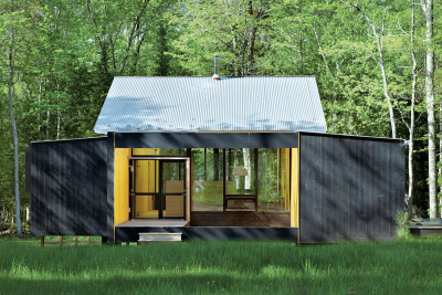 evrtstudio:<br /><br />Wisconsin Cabin by Charlie Lazor<br />A modern prefab cabin built on a remote island in northern Wisconsin. Charlie Lazor is the originator of the FlatPak house.<br />