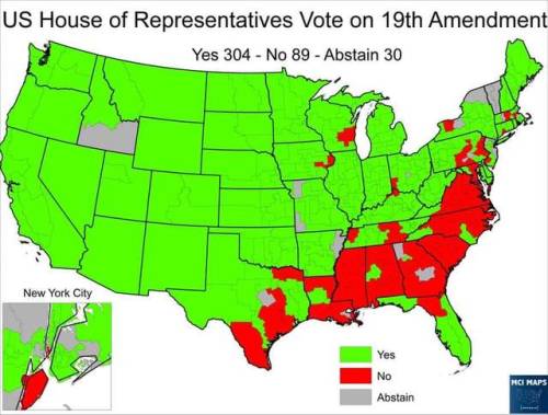 Vote:  Yes, 304; No, 89; Abstain, 30.  Voting no--most of the Congresspersons from the South and scattered patches in the North and Midwest.