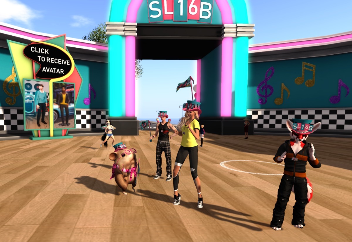 People dancing at SL16B's Welcome Area