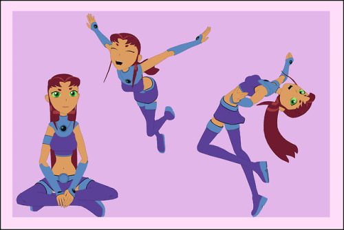 Teen Titans starfire 3d 3d_model poses