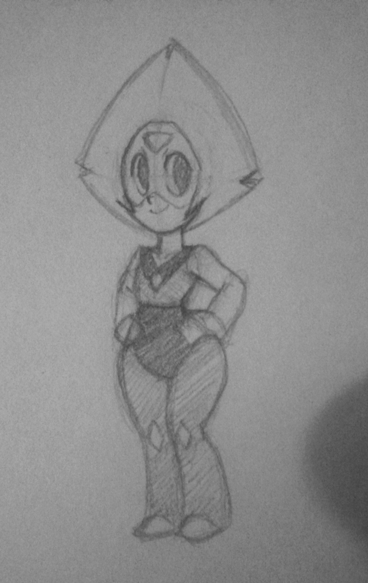 Spent the morning trying to draw Peridot from Steven Universe in preparation for the first request. This character is hard to draw.
