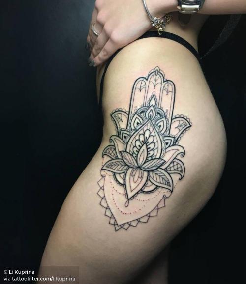 Hamsa tattoo symbolizes the Hand of God. Hand of Fatima. It brings it's  owner happiness, luck, health, and good fortune. - khaosanroadtattoo