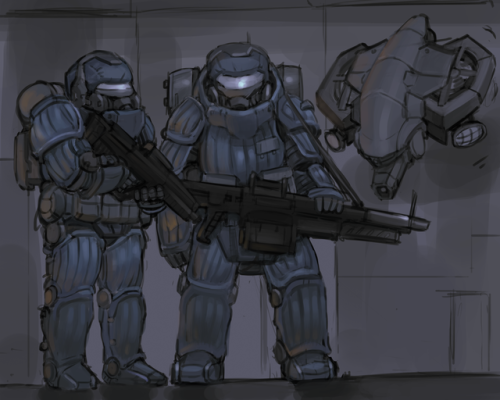 doogleverse:a couple of grunt units for another space-faring...