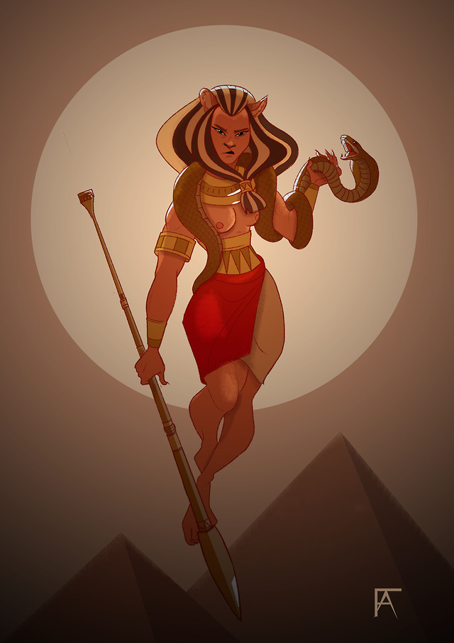 Floraine All Art — Sekhmet, war goddess. Sometimes i just follow my...