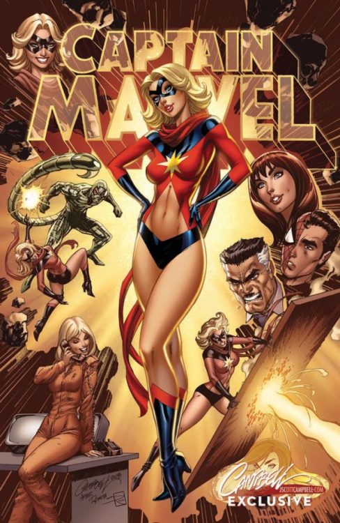 biggoonie:Captain Marvel #1 variant covers by J. Scott Campbell