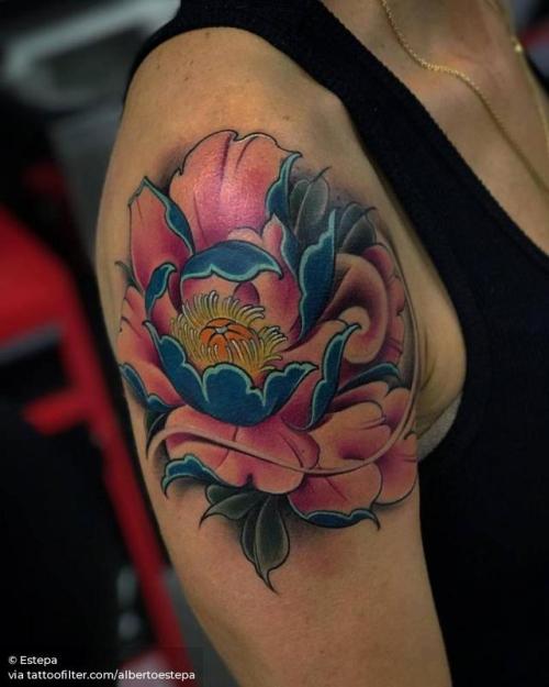 Traditional Rose Rebel Alliance Tattoo On Left Shoulder