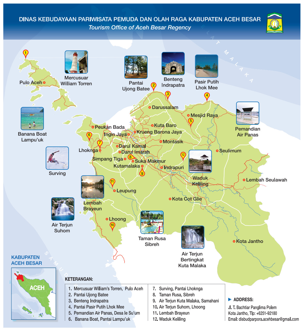 Peta Kota Jantho Aceh Besar