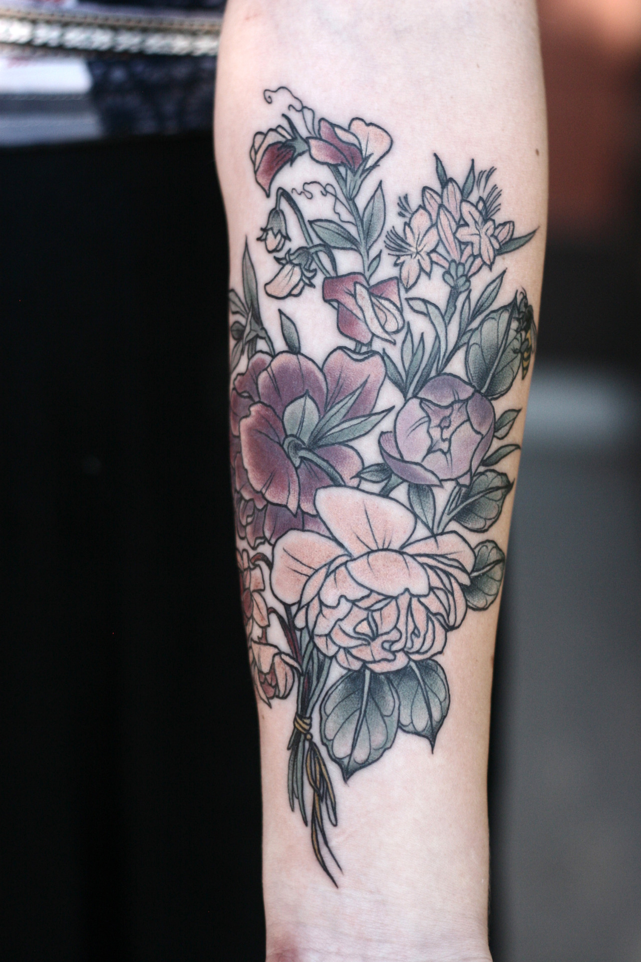 Wonderland Tattoos kirstenmakestattoos pretty garden rose, peony,...