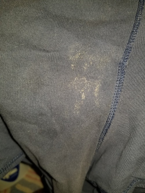 cuckkindaguy:Here’s a close up of that bottom cum stain. So...