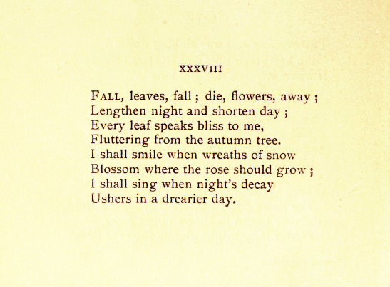 English Idylls — Fall, leaves, fall by Emily Bronte.