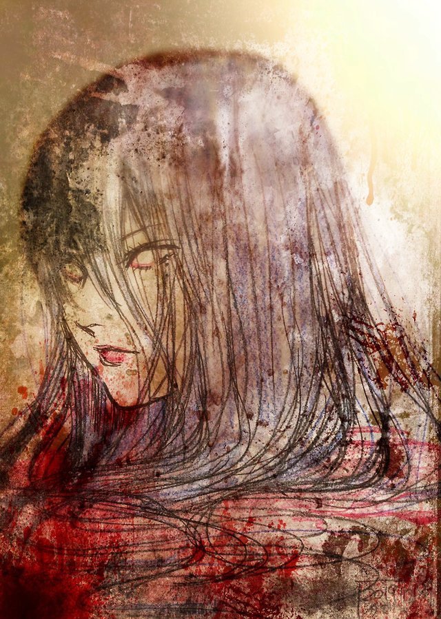 Ito — Shinobu Tagashira’s sketch of Tomie.