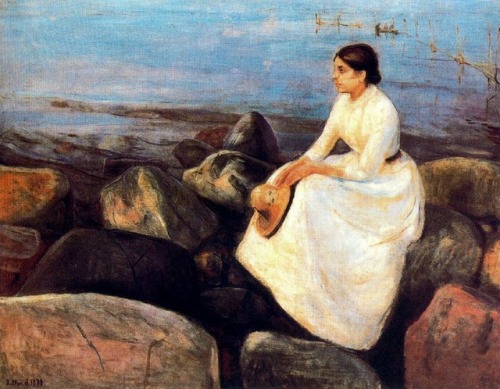 artist-munch:Summer Night (Inger on the Shore), 1889, Edvard...