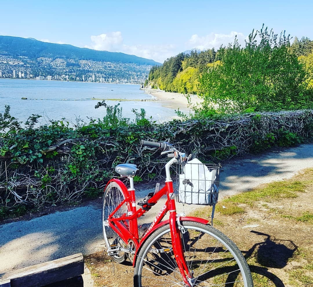 biking around stanley park